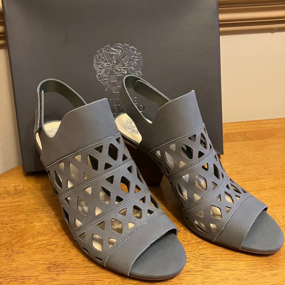 NEW Vince Camuto Smoke Stack Peep Toe Sandals Size 9, 3 1/4" Heel - Reduced